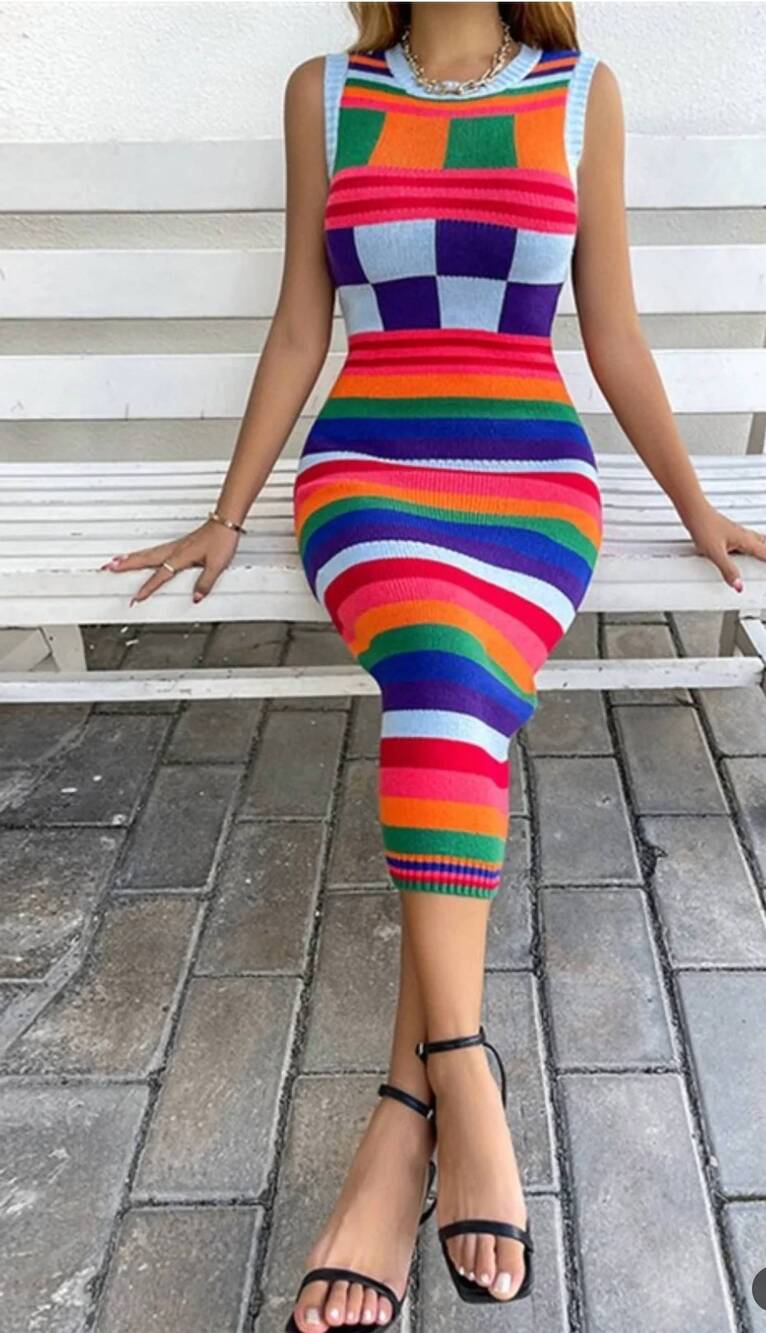 NEW BESTON just for you knit dress in multi color